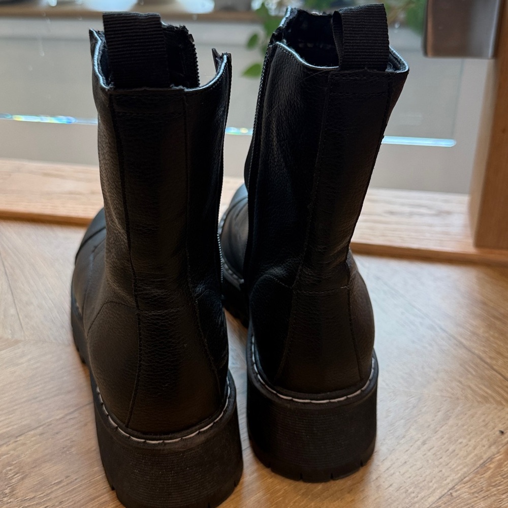 No Boundaries Women's Zip Front Combat Boots Size 10 Black Memory Foam - Picture 6 of 7